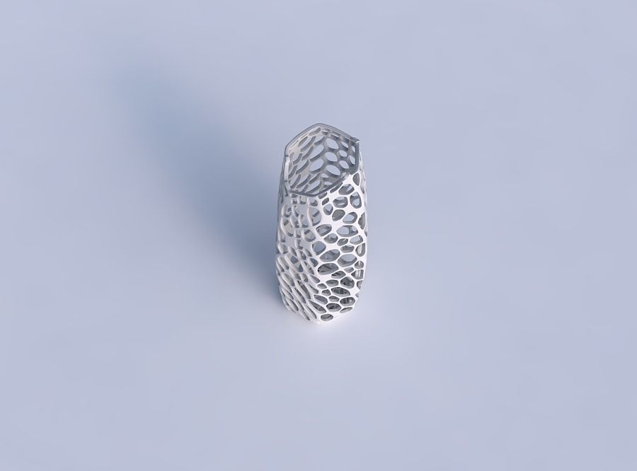 Vase arc hexagon with twisted dense organic lattice 3D print model_1