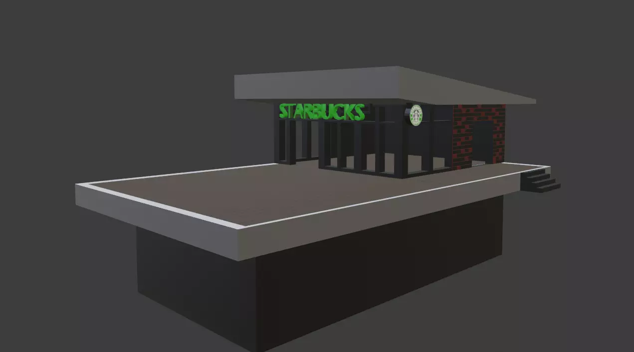 Starbucks For Unturned Free low-poly 3D model_0