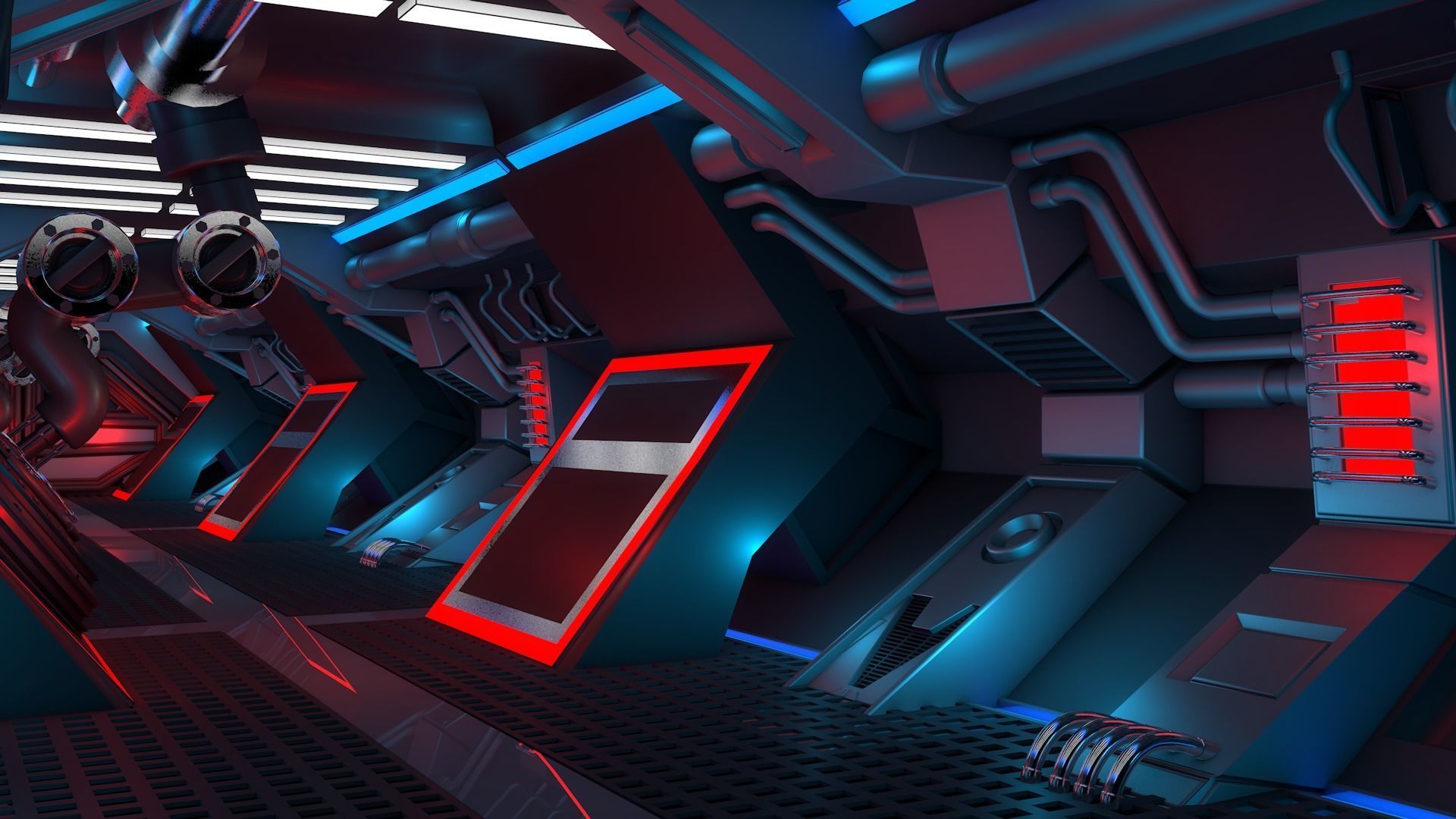 Sci Fi Corridor 3D model_5