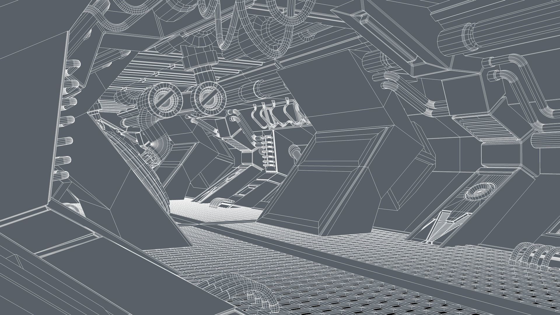 Sci Fi Corridor 3D model_14