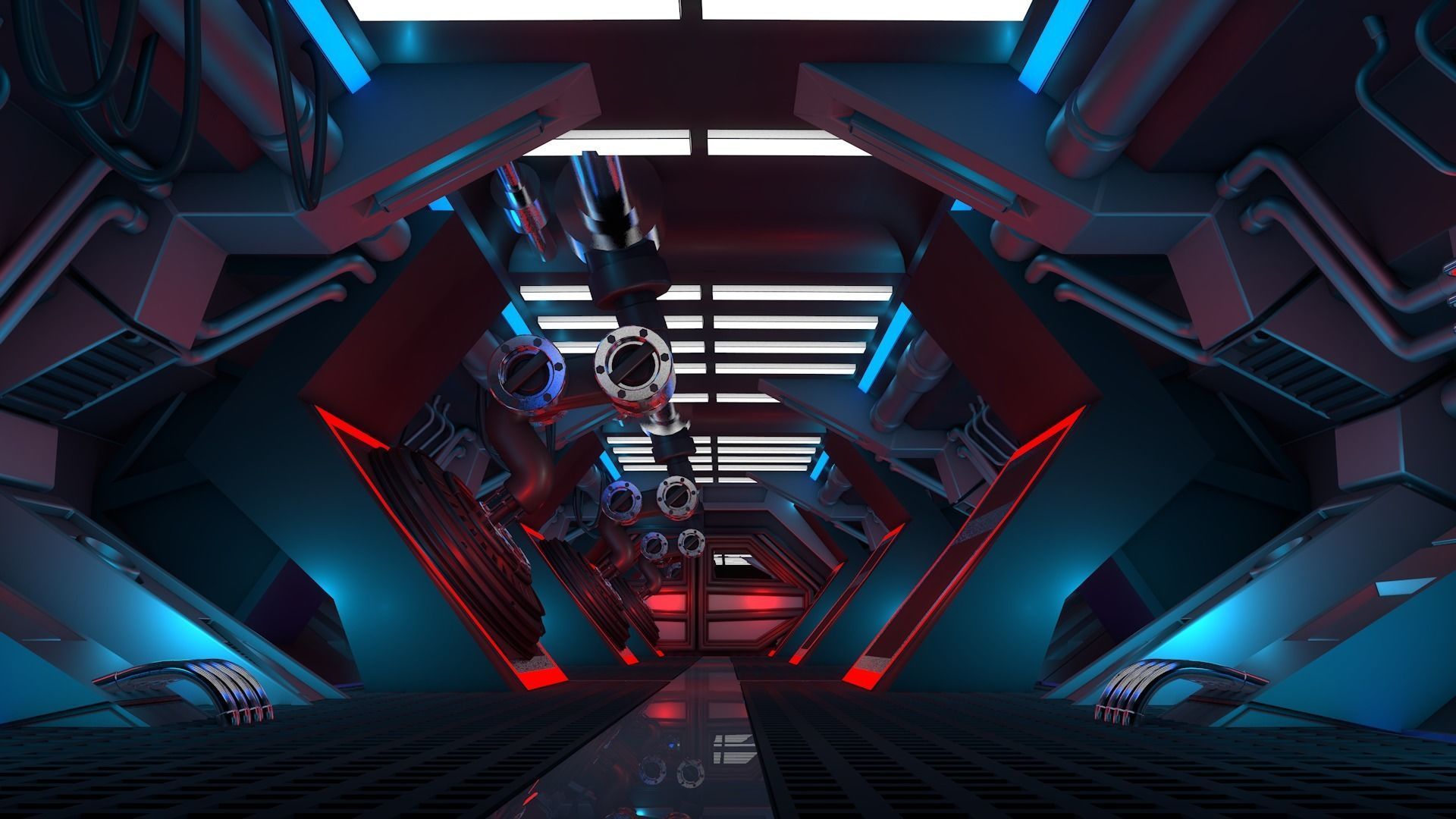 Sci Fi Corridor 3D model_4