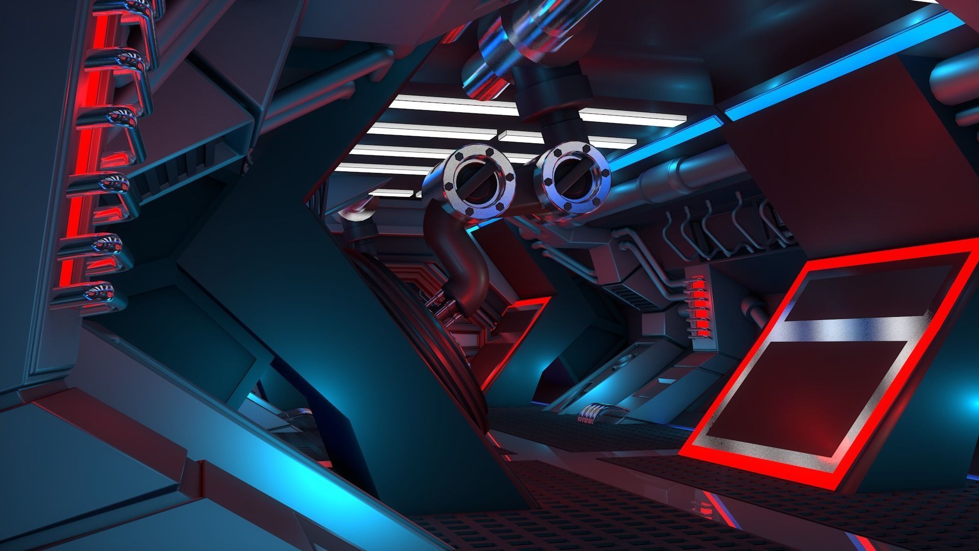 Sci Fi Corridor 3D model_11