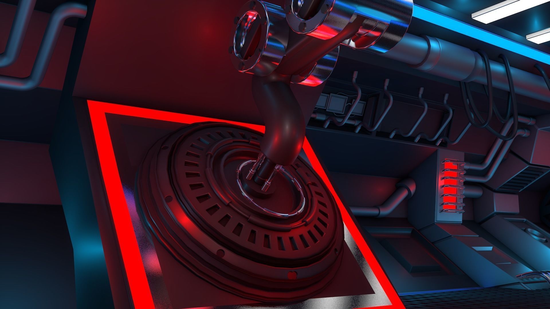 Sci Fi Corridor 3D model_6