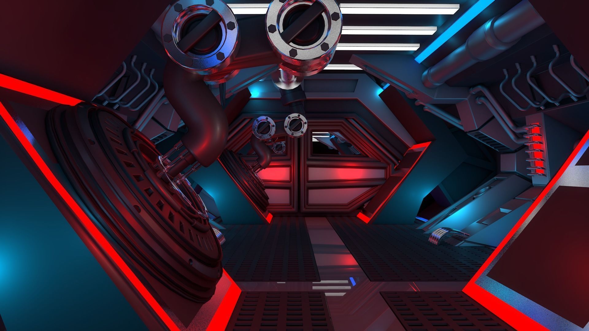 Sci Fi Corridor 3D model_8