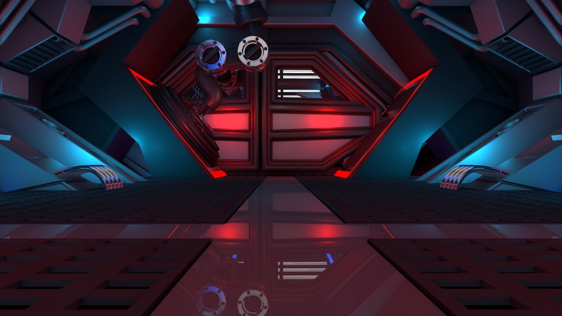 Sci Fi Corridor 3D model_7