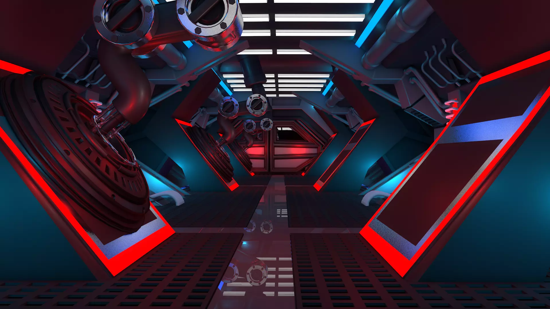 Sci Fi Corridor 3D model_0
