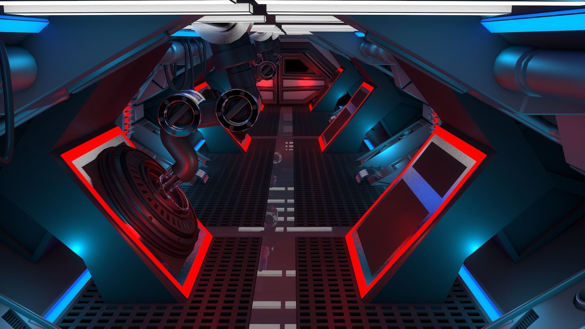 Sci Fi Corridor 3D model_2