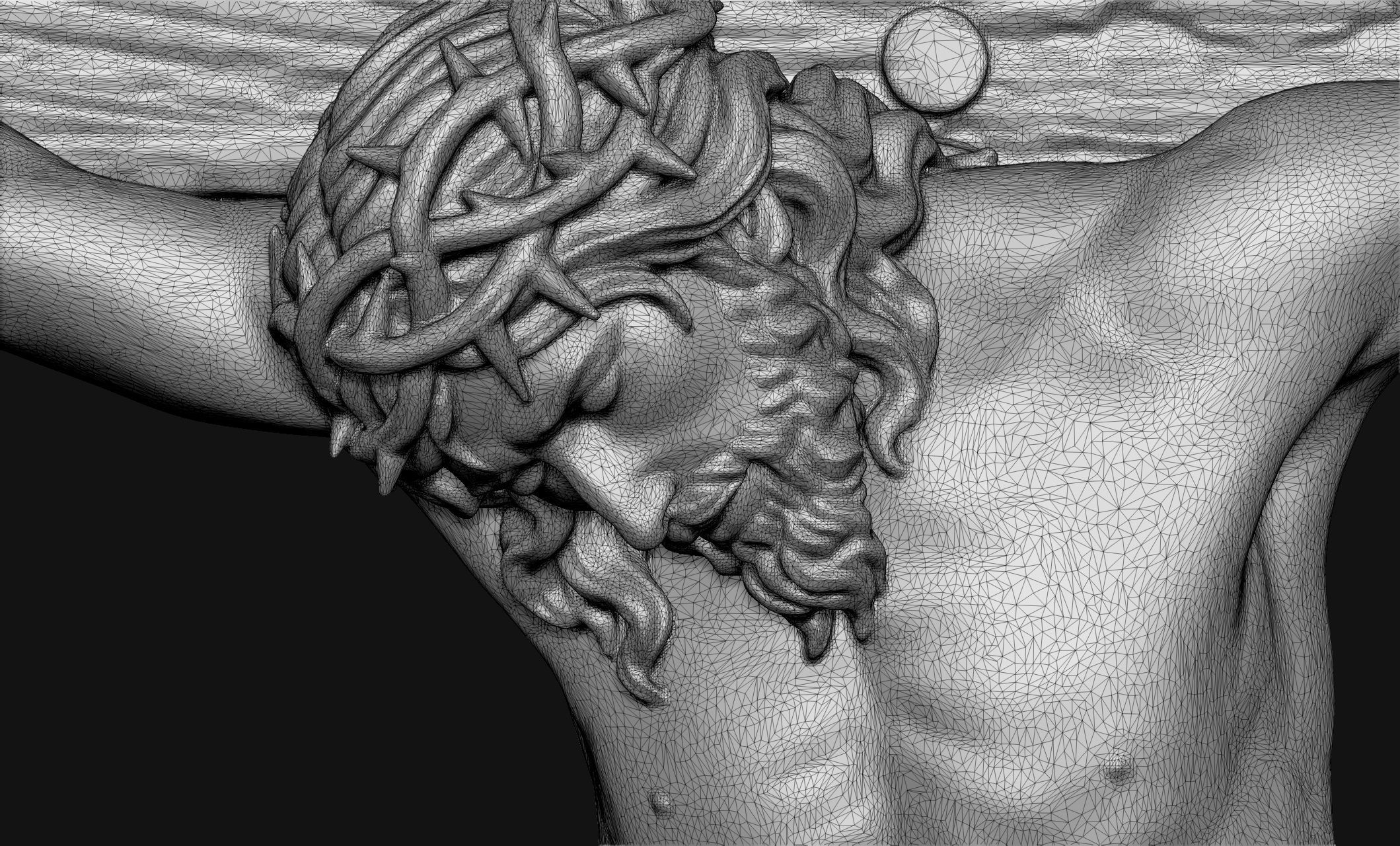 Crucifixion Scene Bas-Relief 3D print model_9