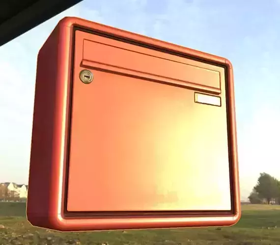 Low-Poly Mailbox 2 box with line Low-poly 3D model