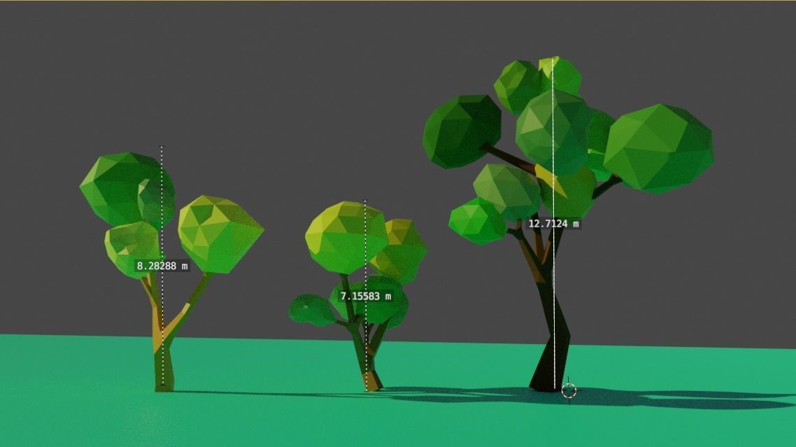 pack tree Low-poly 3D model_3