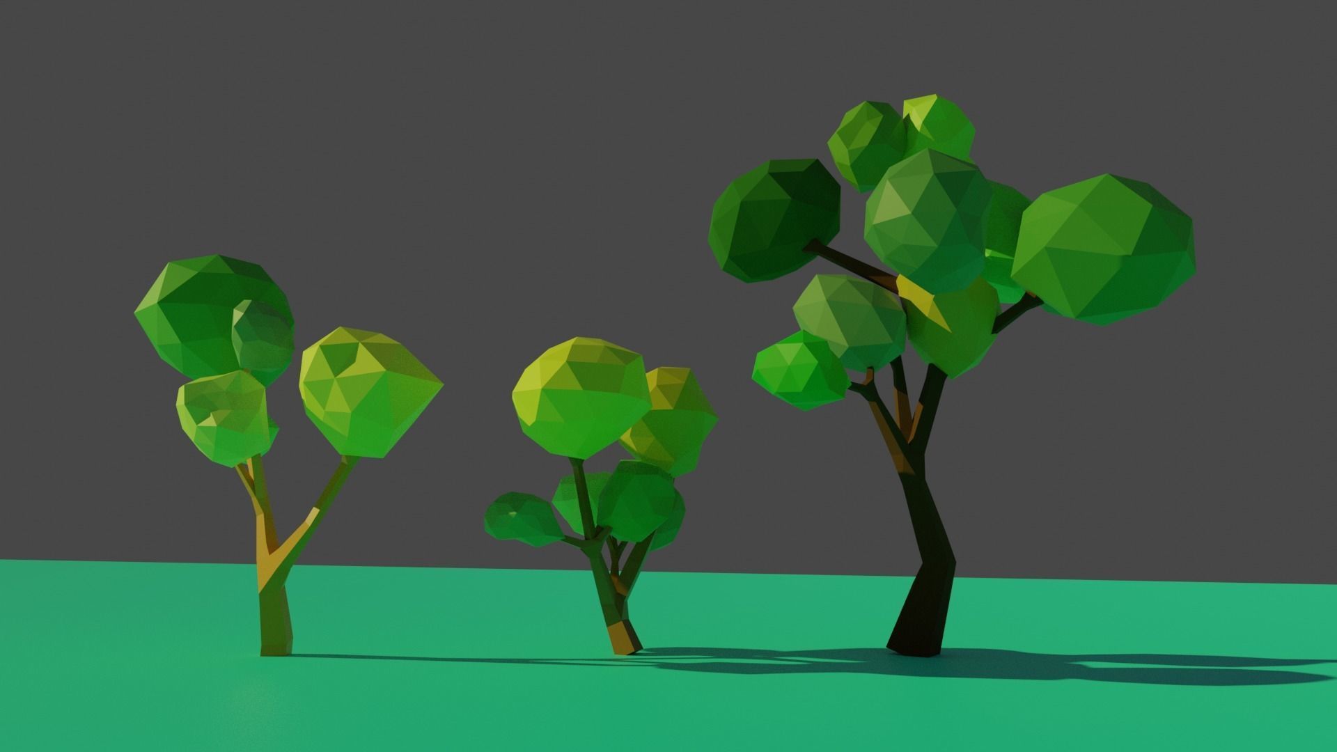 pack tree Low-poly 3D model_2