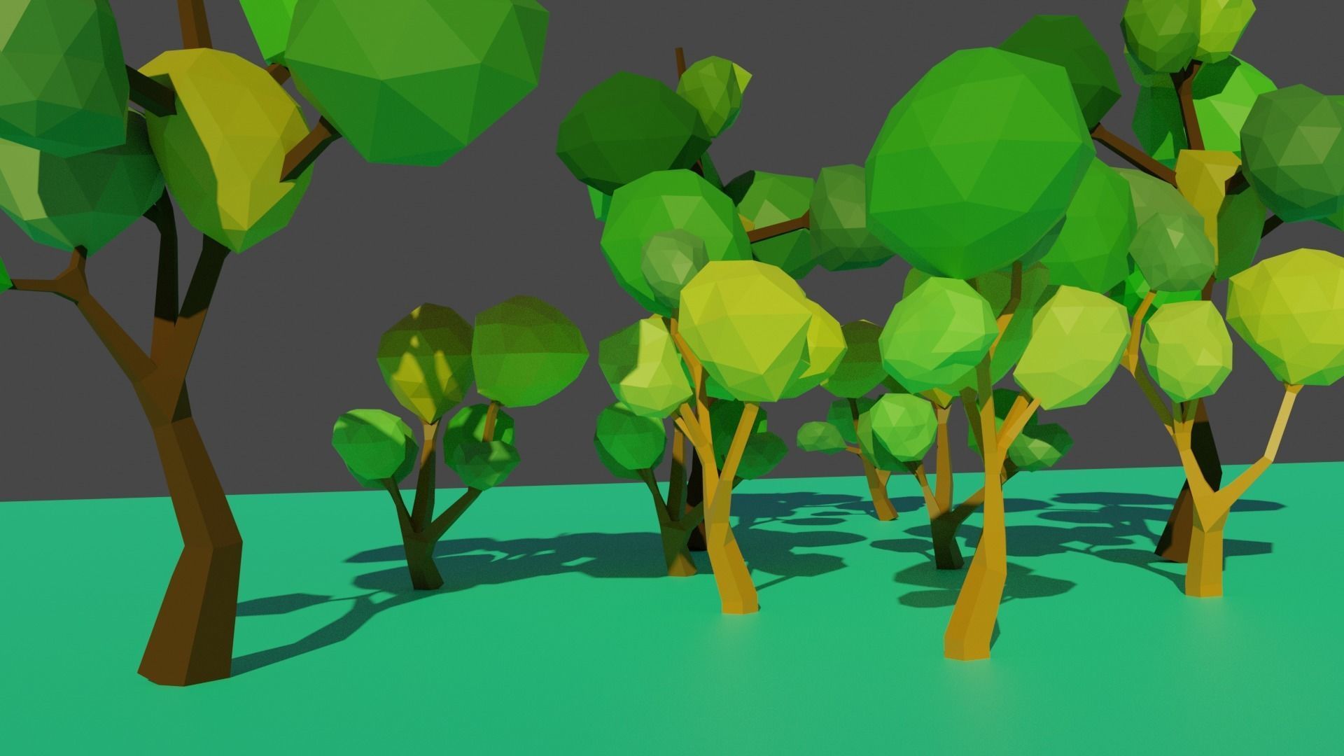pack tree Low-poly 3D model_1