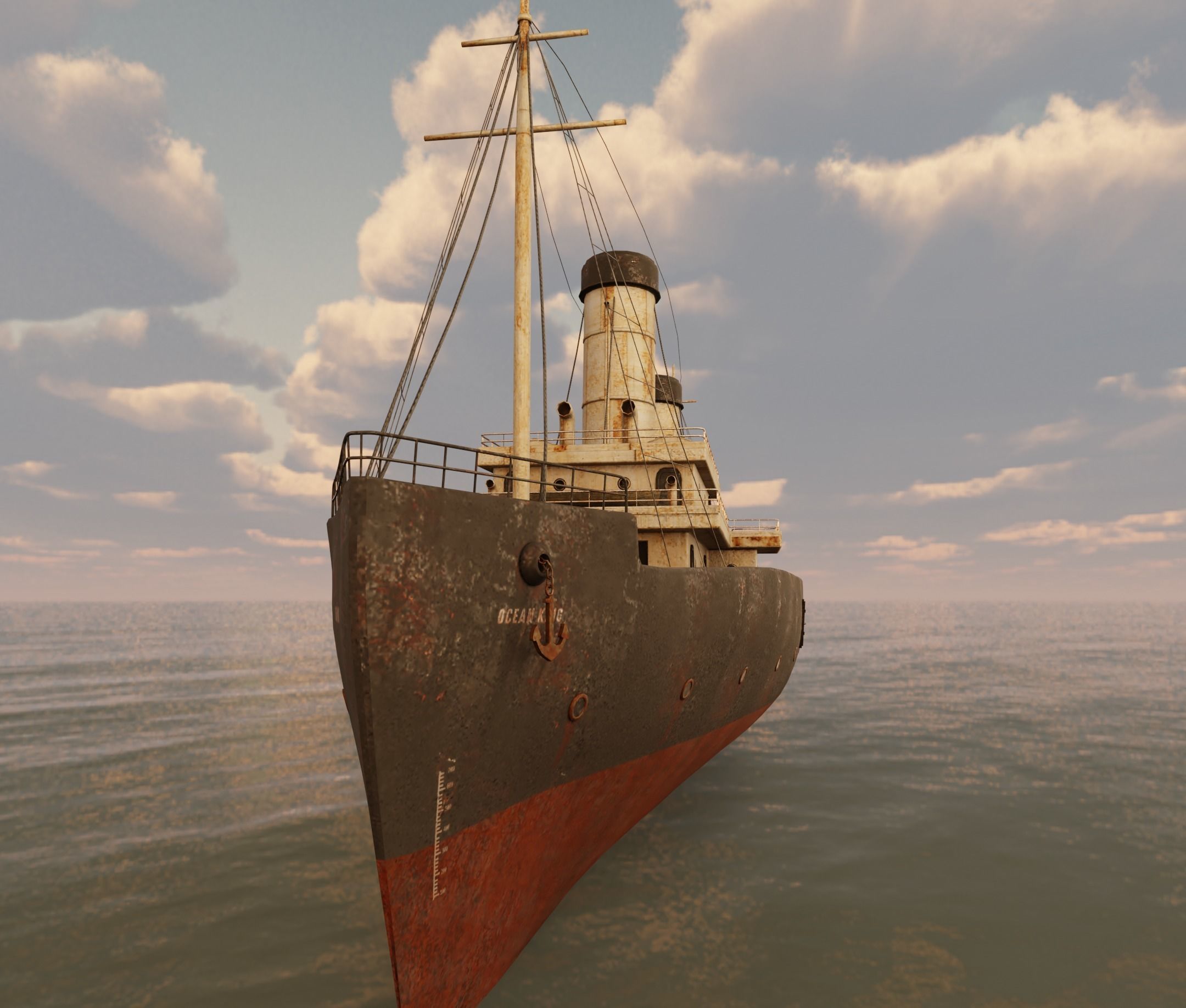 Passenger Ship Lowpoly Low-poly 3D model_6