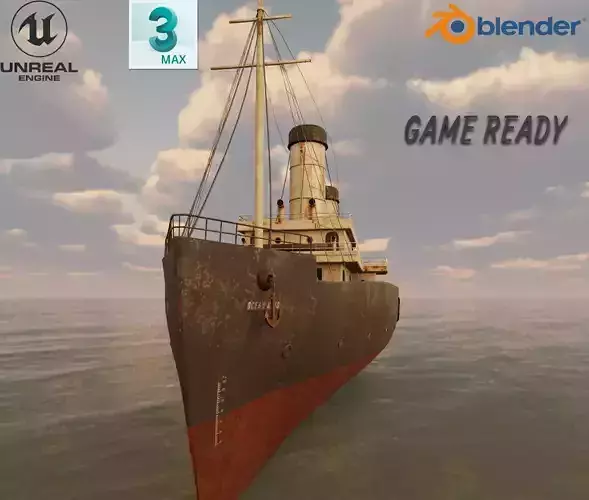 Passenger Ship Lowpoly Low-poly 3D model