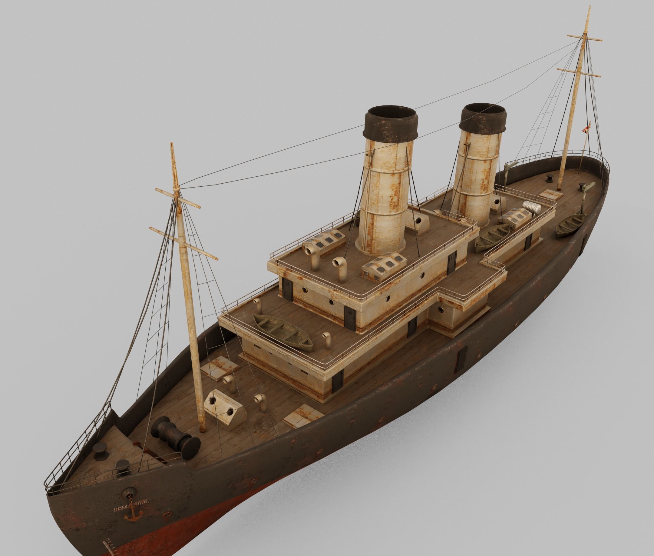 Passenger Ship Lowpoly Low-poly 3D model_11