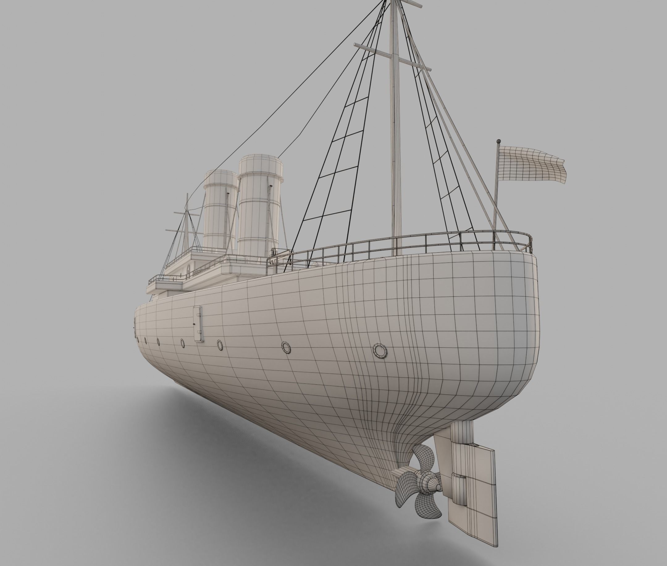 Passenger Ship Lowpoly Low-poly 3D model_15
