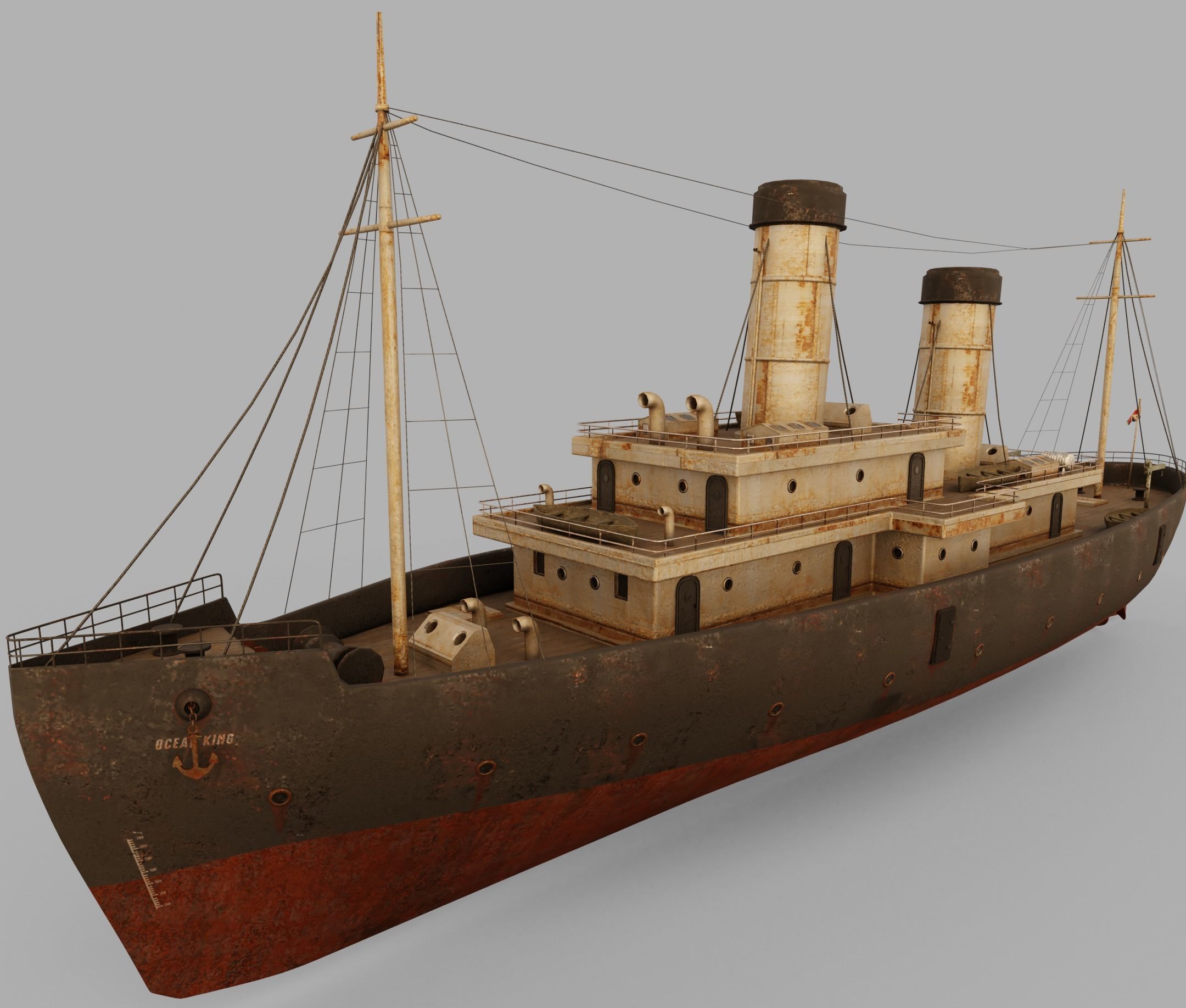 Passenger Ship Lowpoly Low-poly 3D model_7