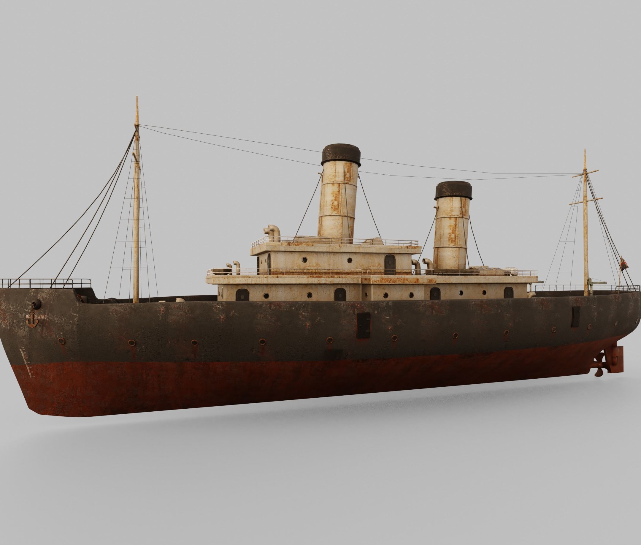 Passenger Ship Lowpoly Low-poly 3D model_8