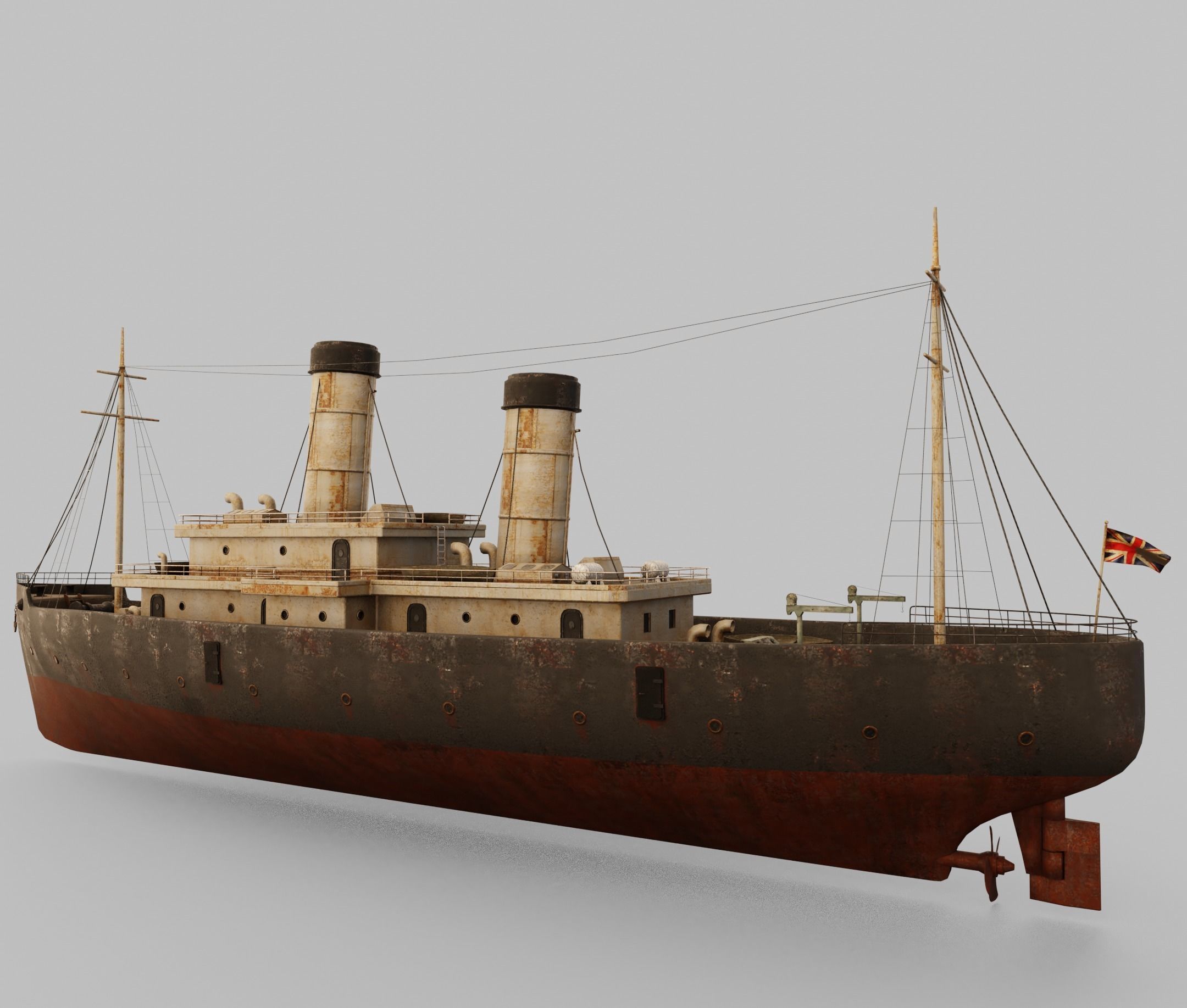 Passenger Ship Lowpoly Low-poly 3D model_9