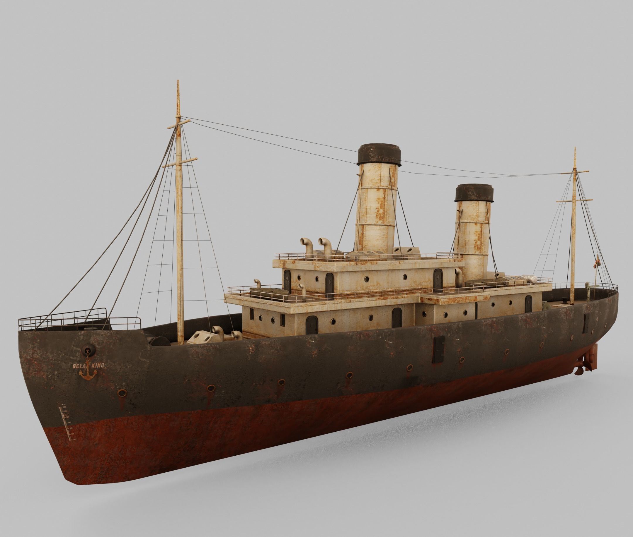 Passenger Ship Lowpoly Low-poly 3D model_10