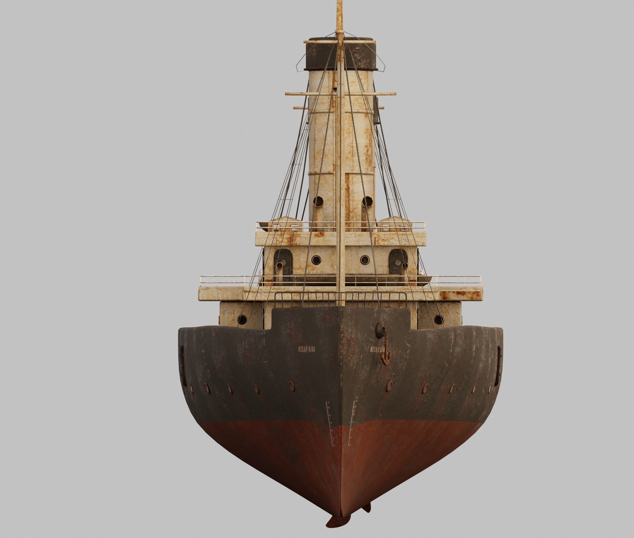 Passenger Ship Lowpoly Low-poly 3D model_1