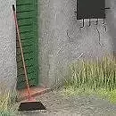 Panicle house with door and broom Free 3D model