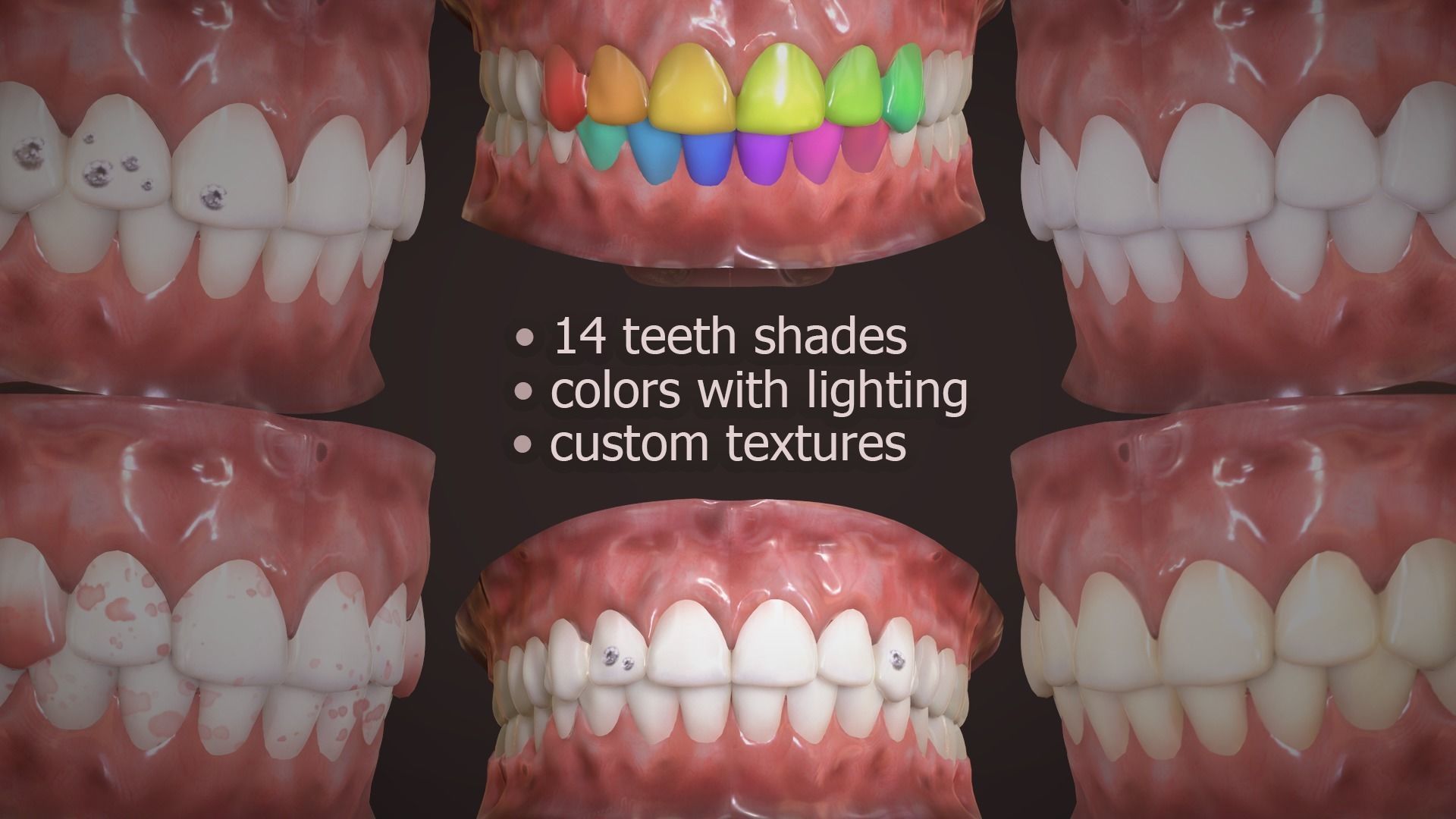 Great Teeth Collection - Mouth for character Low-poly 3D model_14