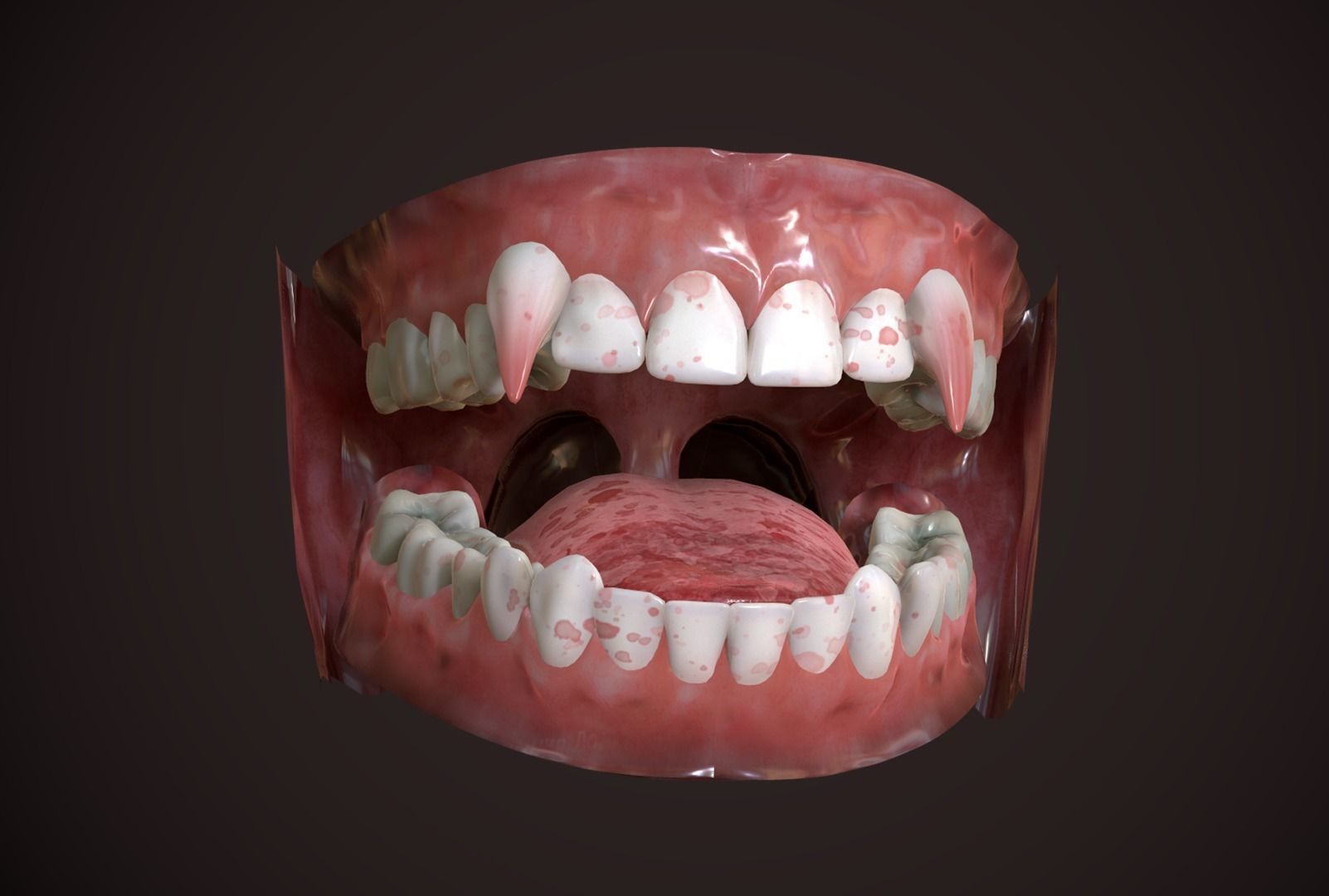 Great Teeth Collection - Mouth for character Low-poly 3D model_5