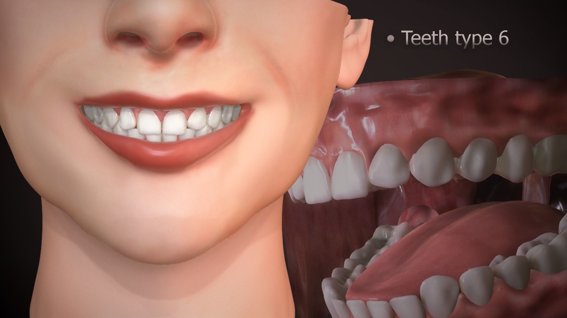 Great Teeth Collection - Mouth for character Low-poly 3D model_29