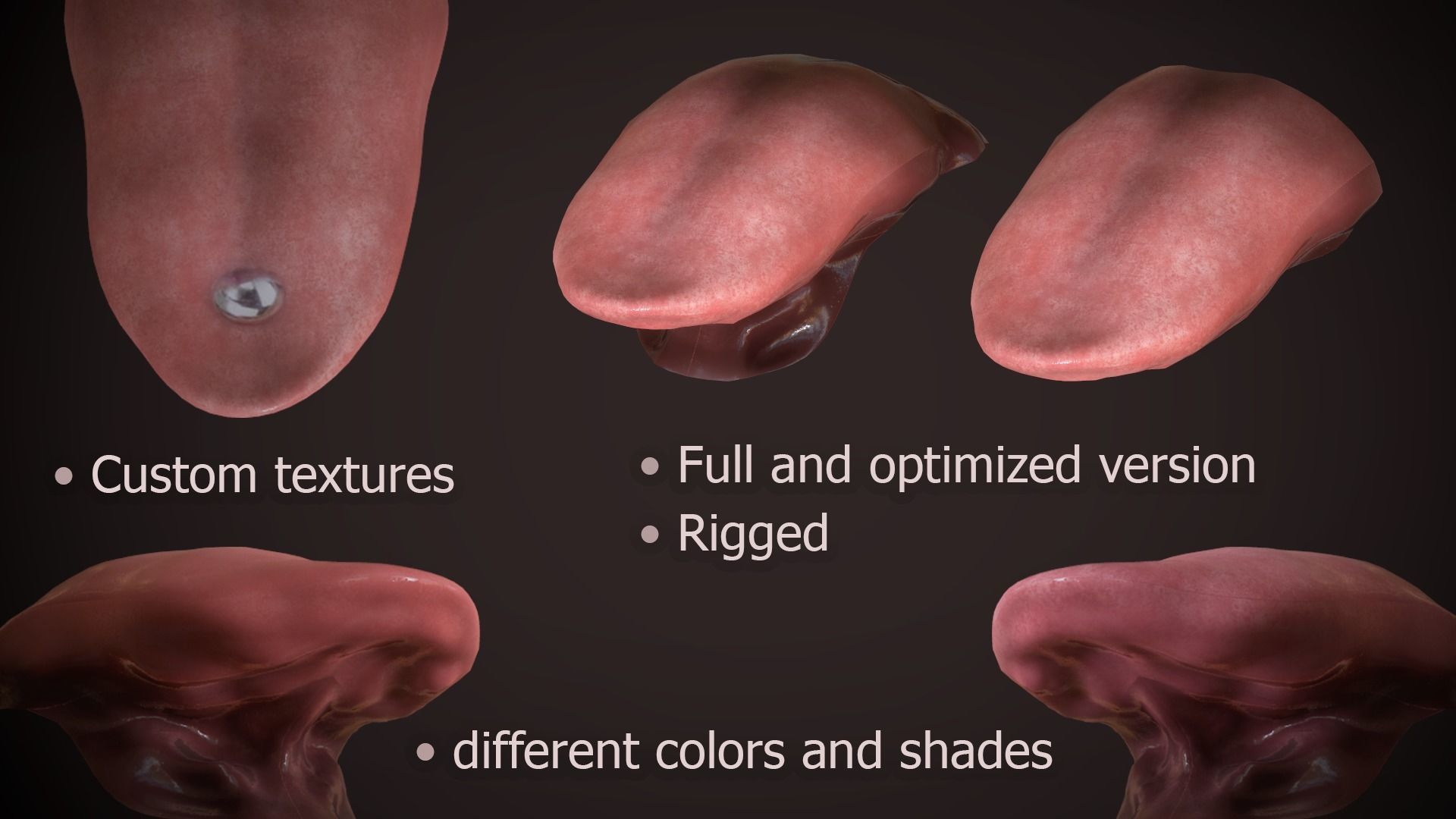 Great Teeth Collection - Mouth for character Low-poly 3D model_17