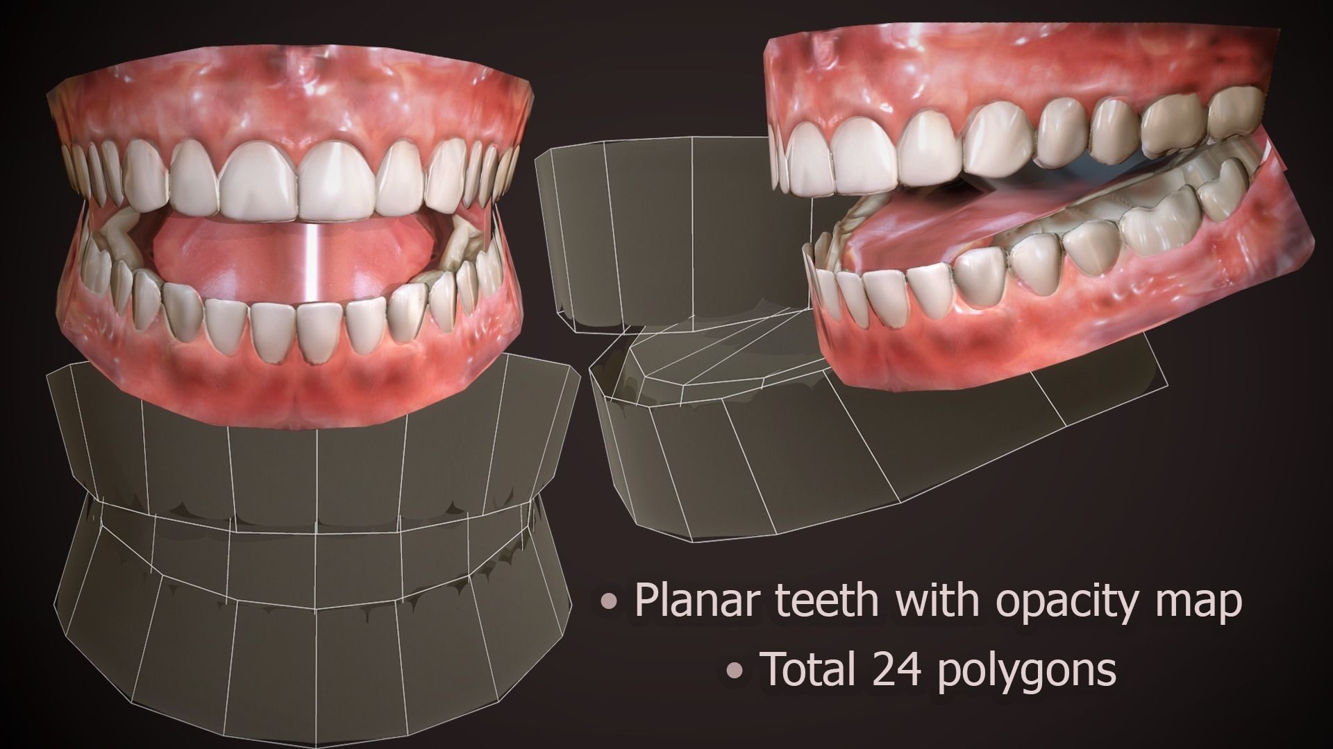 Great Teeth Collection - Mouth for character Low-poly 3D model_34