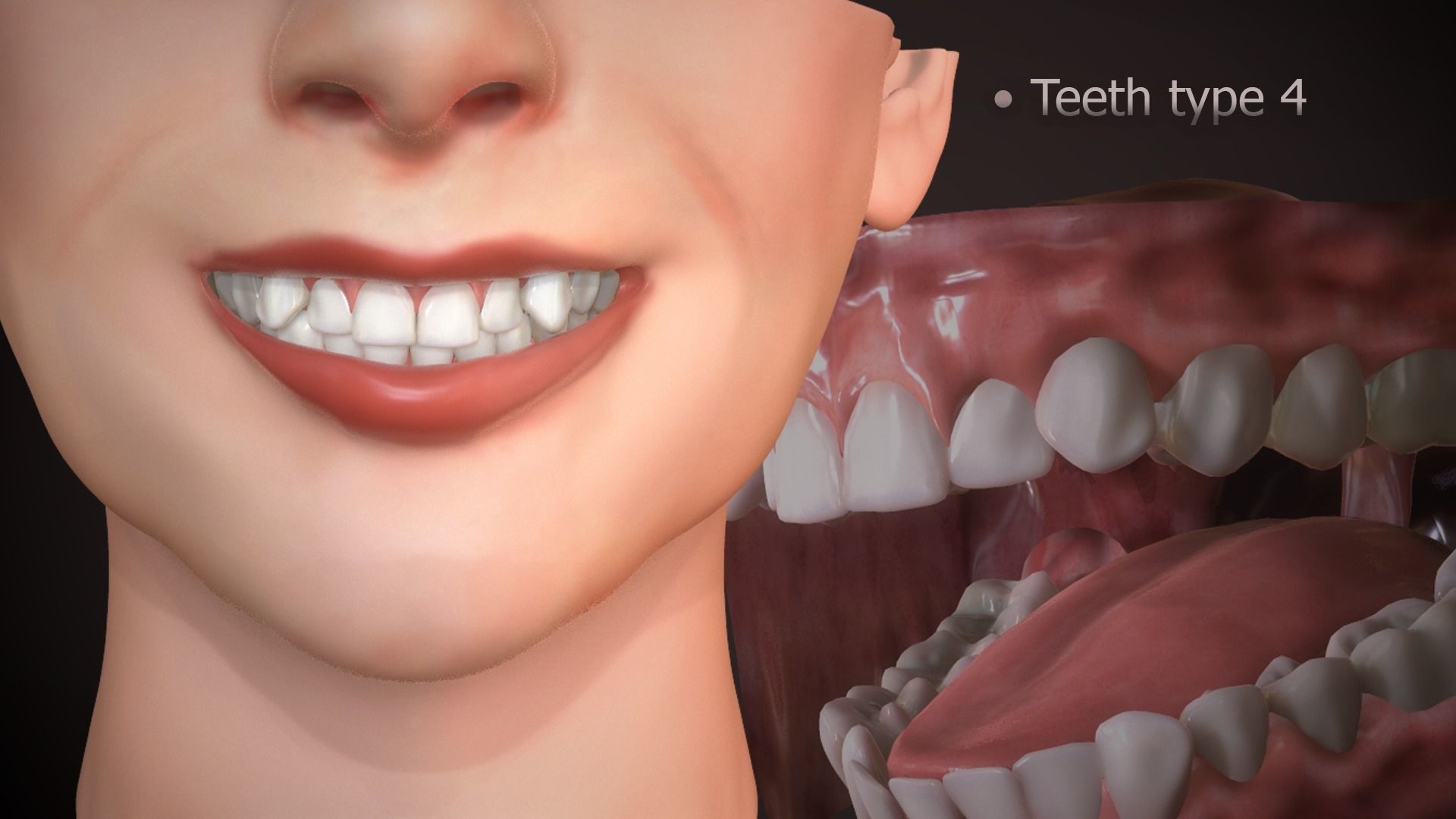 Great Teeth Collection - Mouth for character Low-poly 3D model_23