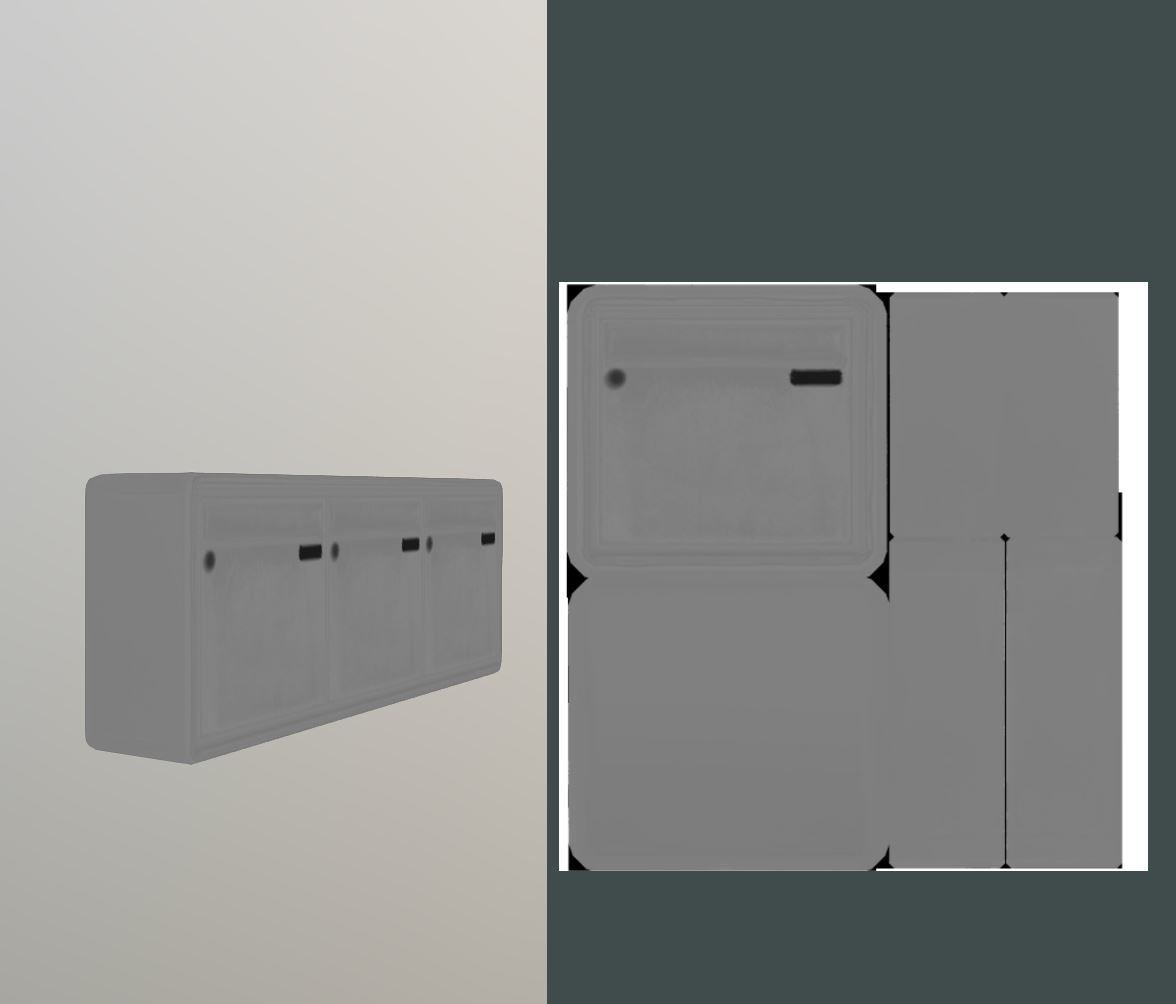 Blue Low-Poly Mailbox 2 Re-Textured Version Low-poly 3D model_6