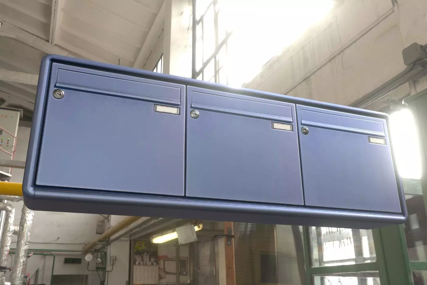 Blue Low-Poly Mailbox 2 Re-Textured Version Low-poly 3D model_0