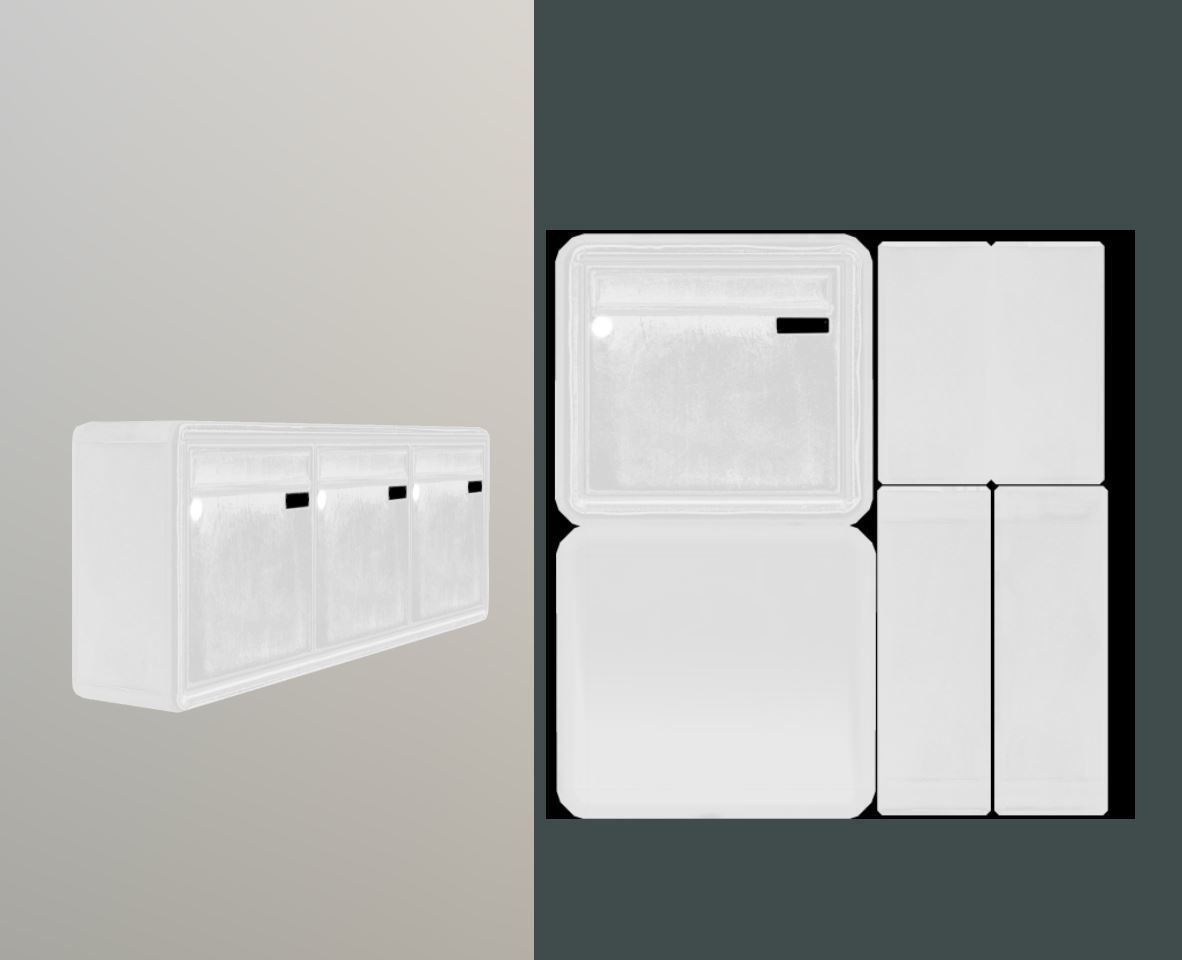 Blue Low-Poly Mailbox 2 Re-Textured Version Low-poly 3D model_7