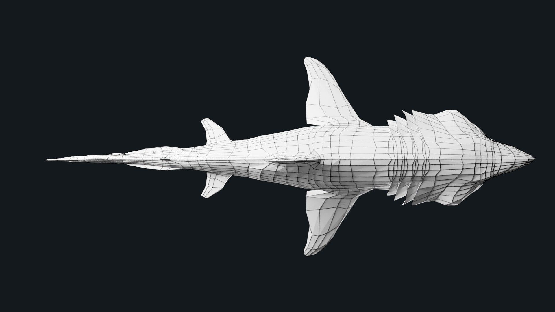 Lowpoly Basking Shark Low-poly 3D model_7