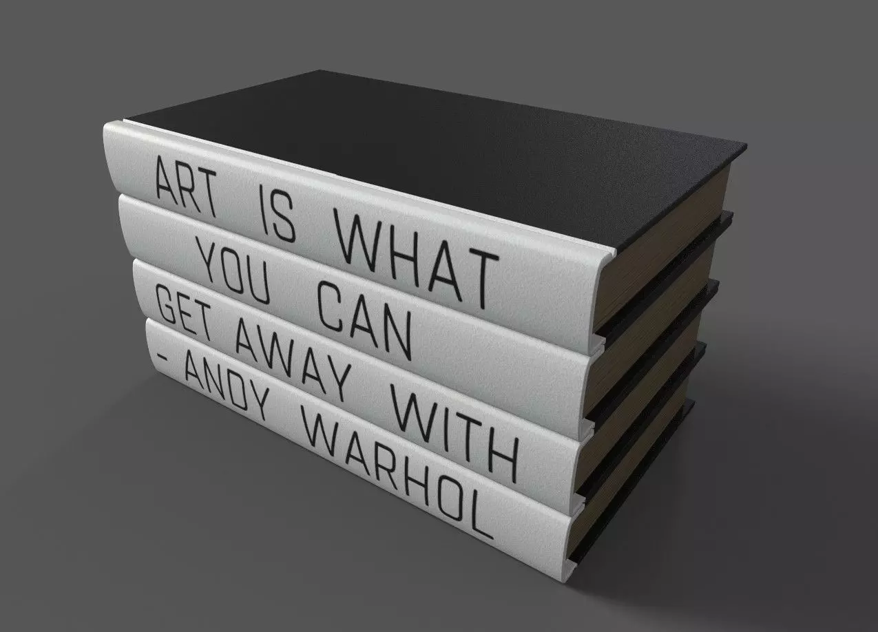 Art Quote Stack 4 Piece Decorative Book Set Low-poly 3D model