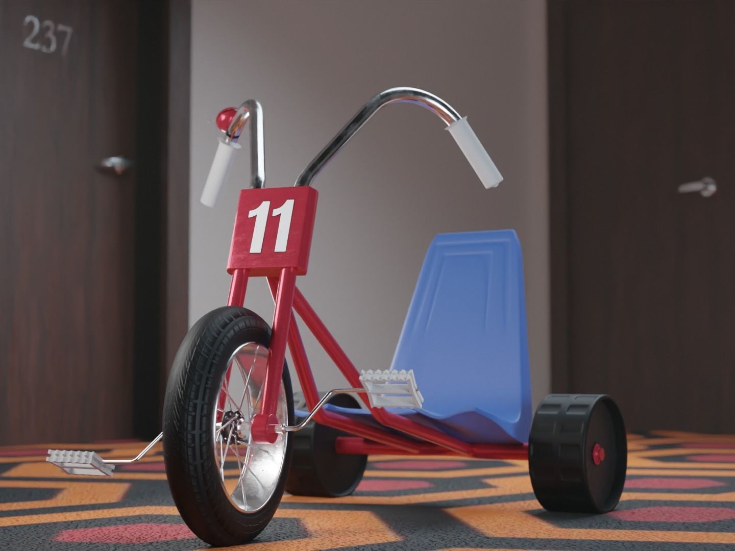 the shining tricycle 3D model CGTrader