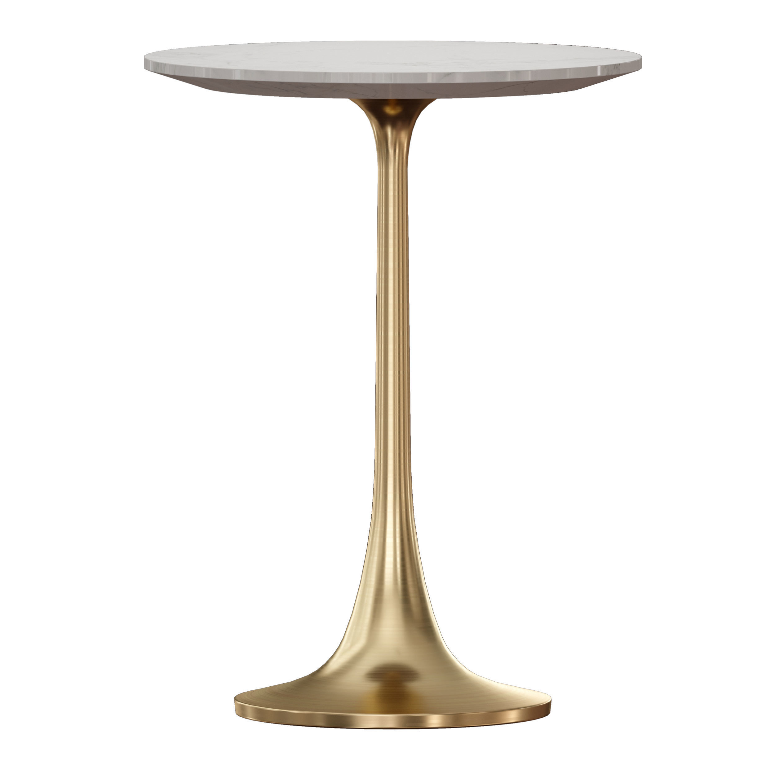 Nero White Marble Accent Table Crate and Barrel 3D model_3