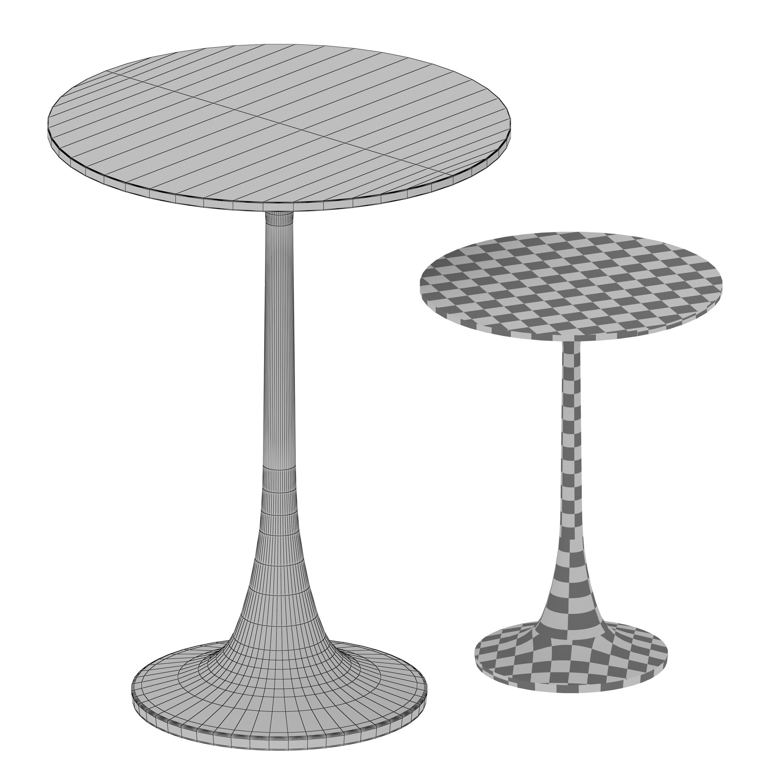 Nero White Marble Accent Table Crate and Barrel 3D model_4