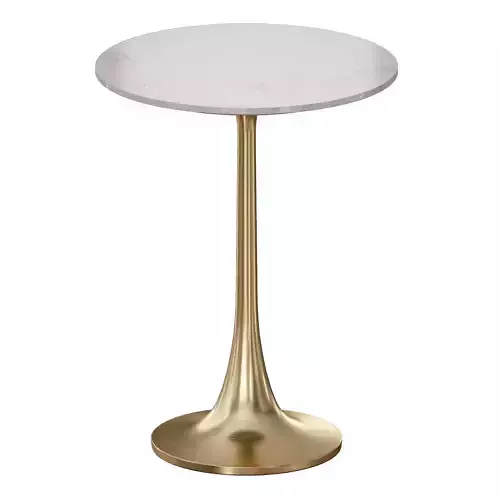Nero White Marble Accent Table Crate and Barrel 3D model