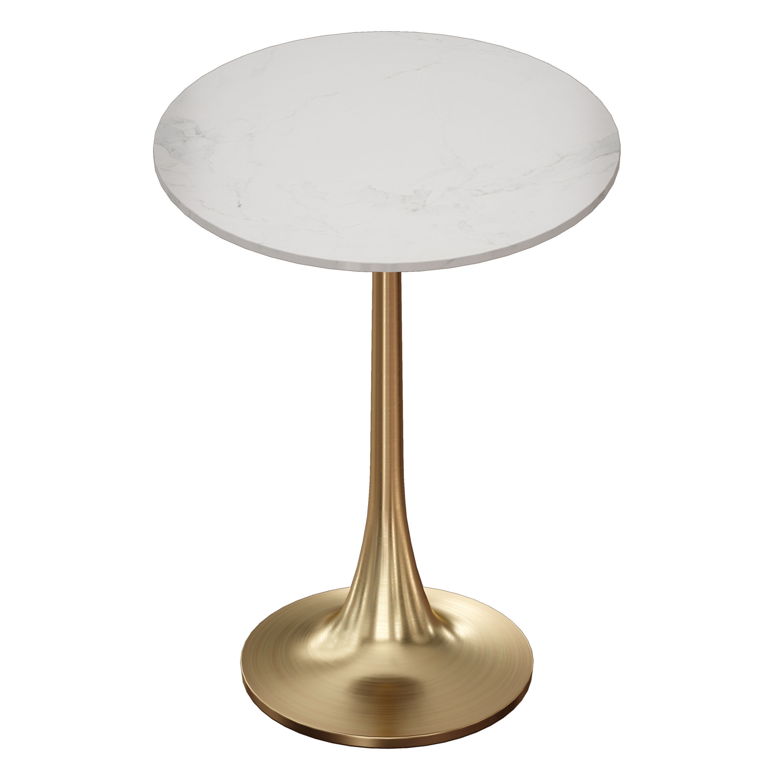 Nero White Marble Accent Table Crate and Barrel 3D model_1