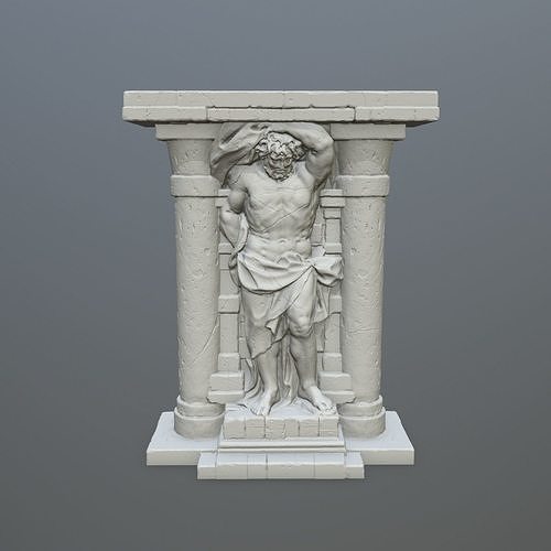 statue 2 column with 3D print model