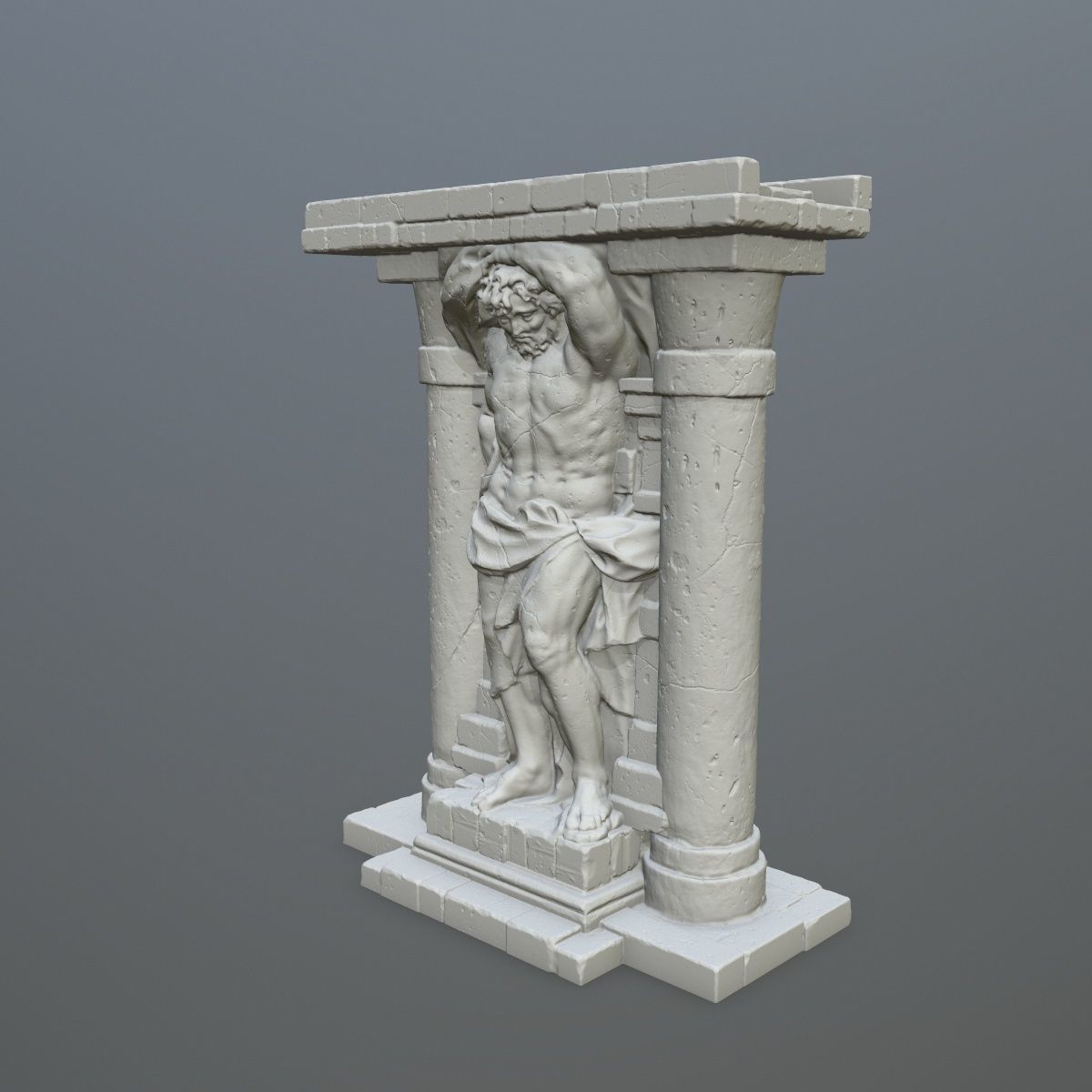 statue 2 column with 3D print model_7