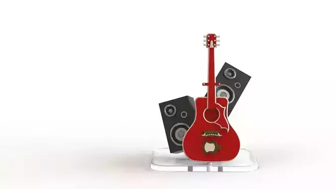 3d printable art work of elvis prisley guitar