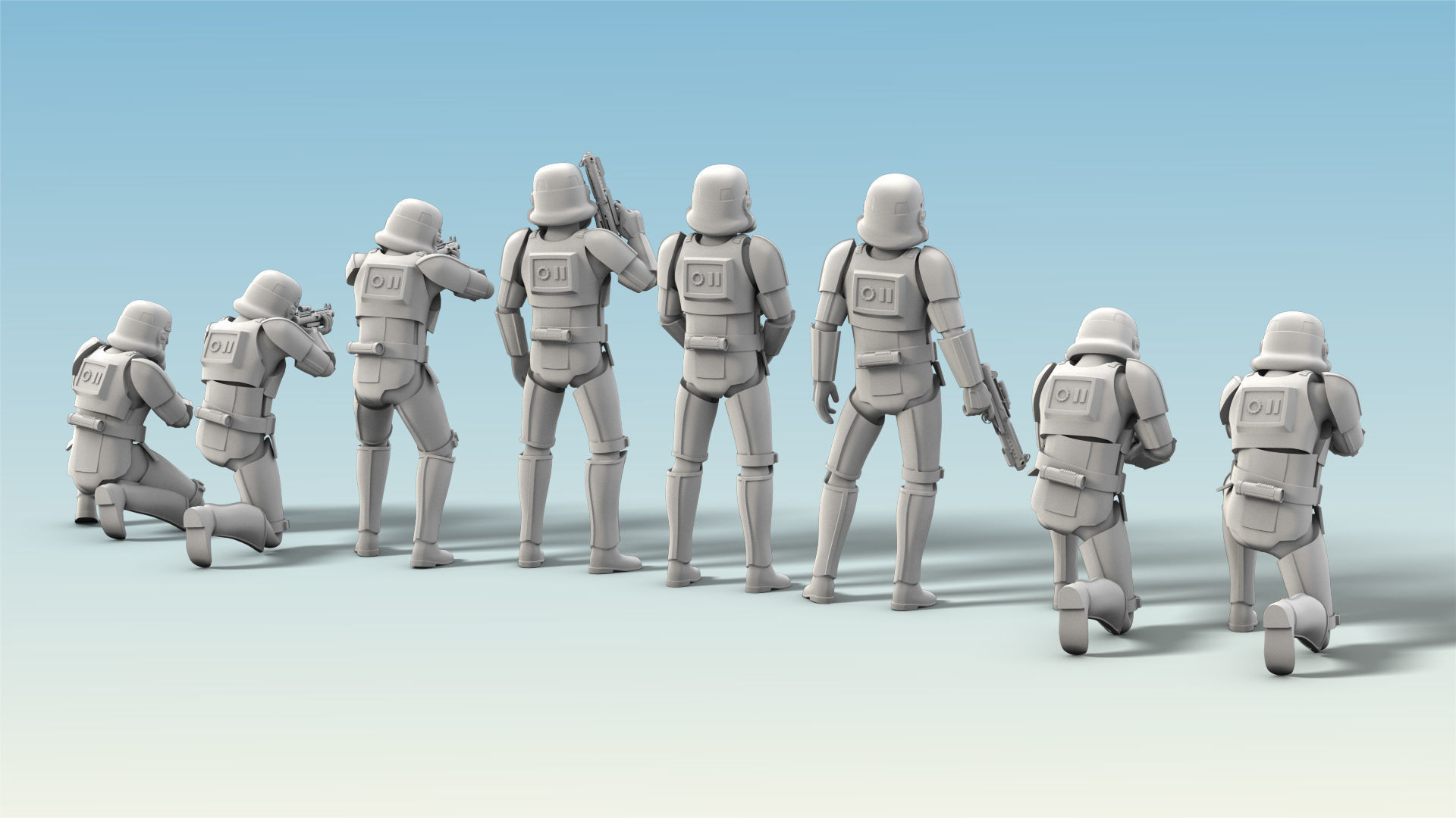 8 Figure Stormtrooper Printable Set-01 3D model_8