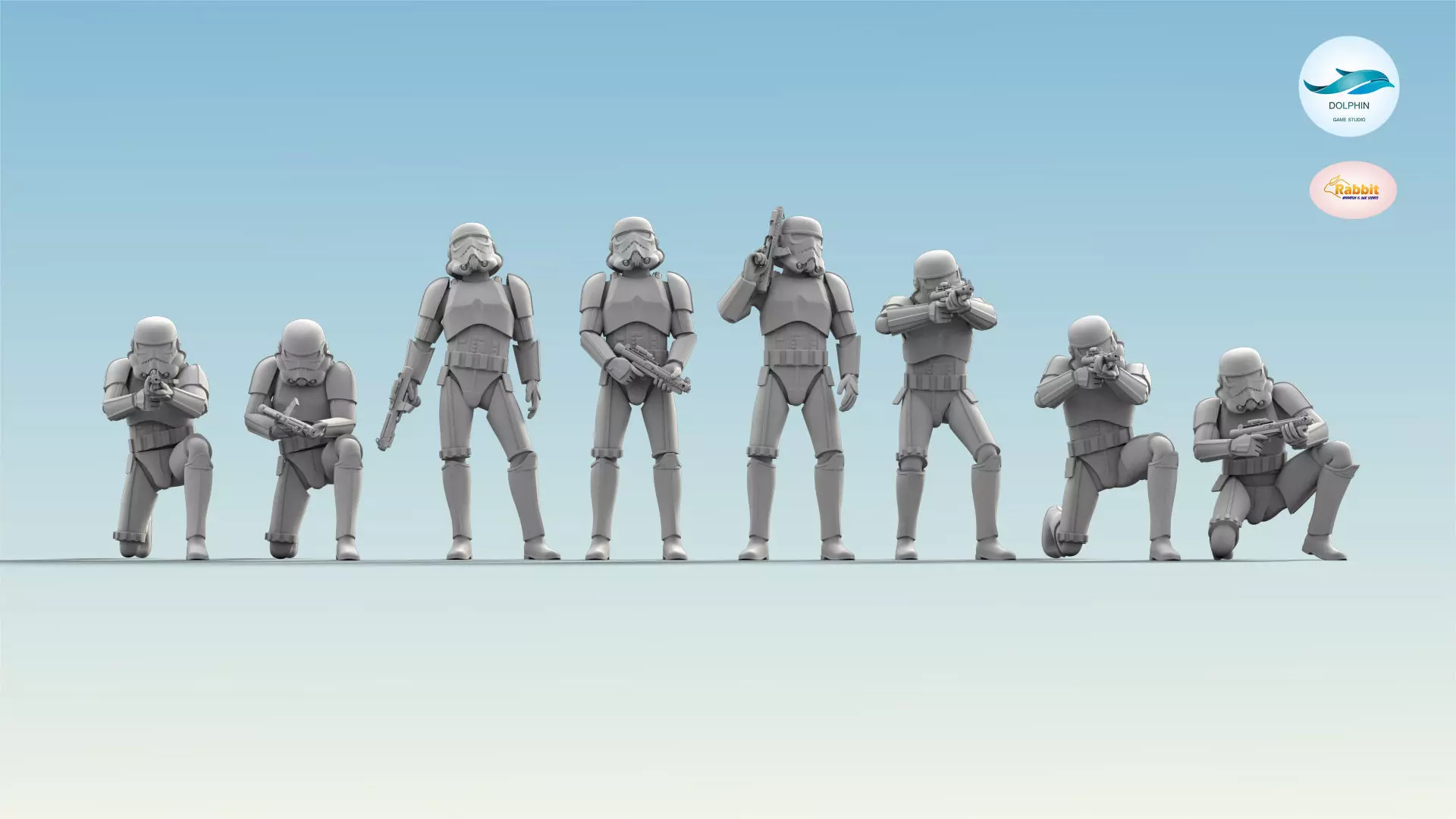 8 Figure Stormtrooper Printable Set-01 3D model_0