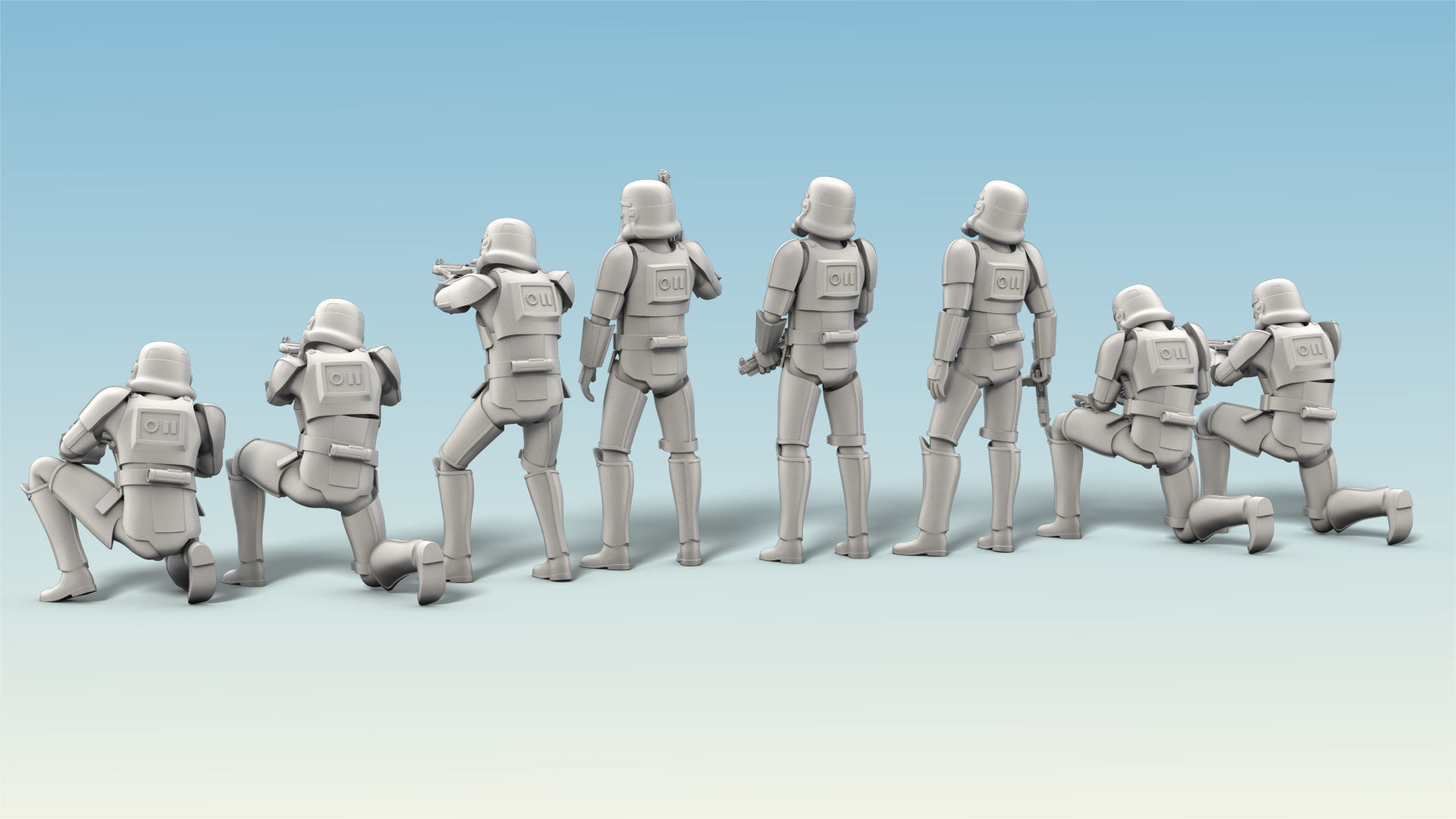 8 Figure Stormtrooper Printable Set-01 3D model_7