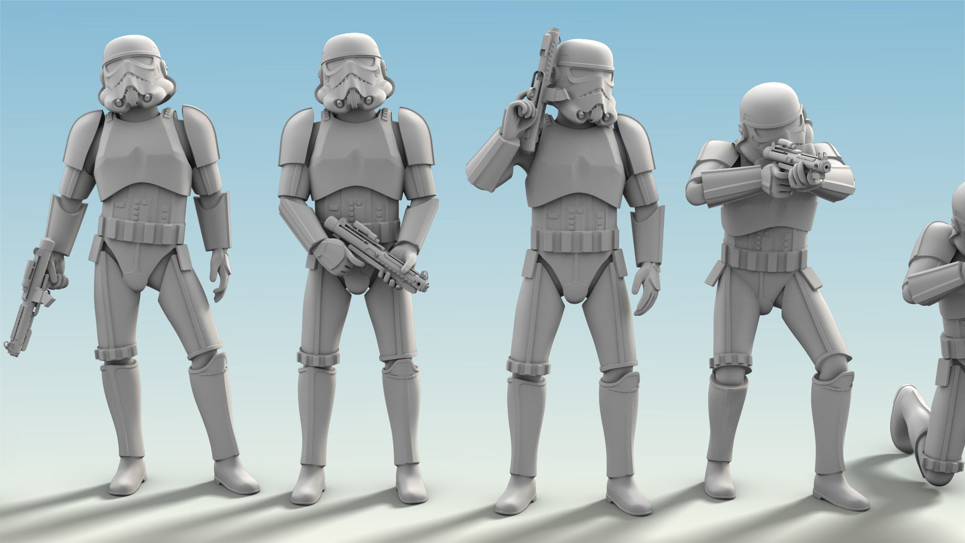 8 Figure Stormtrooper Printable Set-01 3D model_1