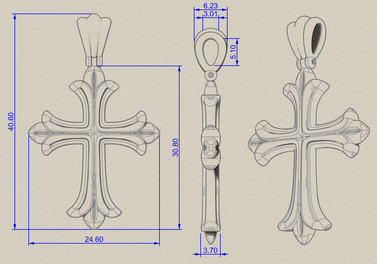 Cross Medieval 3D print model_6